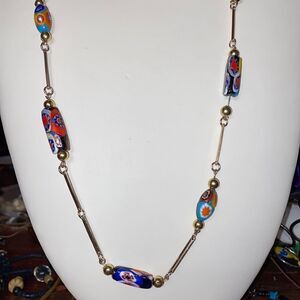 Vintage Murano Glass Millefiori Murano Glass Bead Necklace